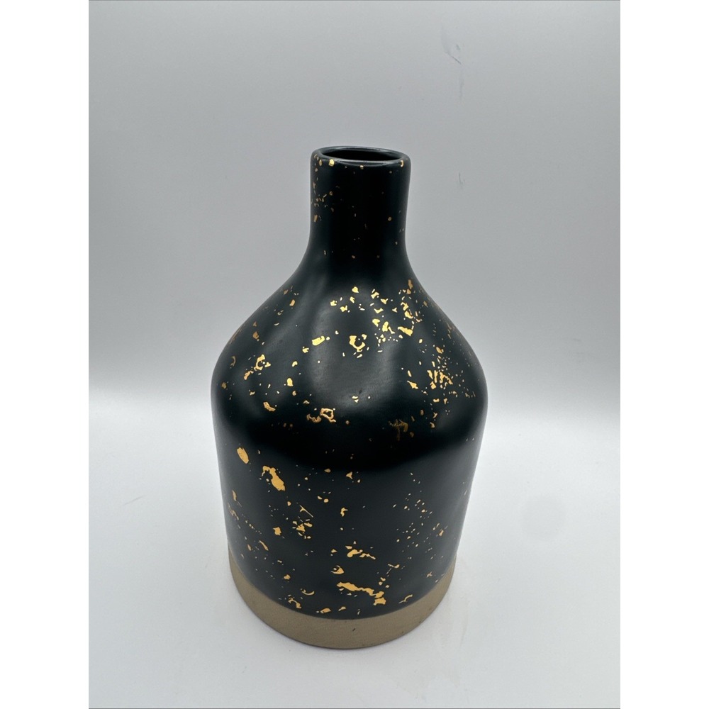 Hearth & Hand Magnolia Vase Deep Teal & Gold Flecks Modern Farmhouse Decor Fall - Picture 2 of 7